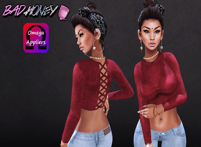 BadHoney // CrisCross Crop - Purp
