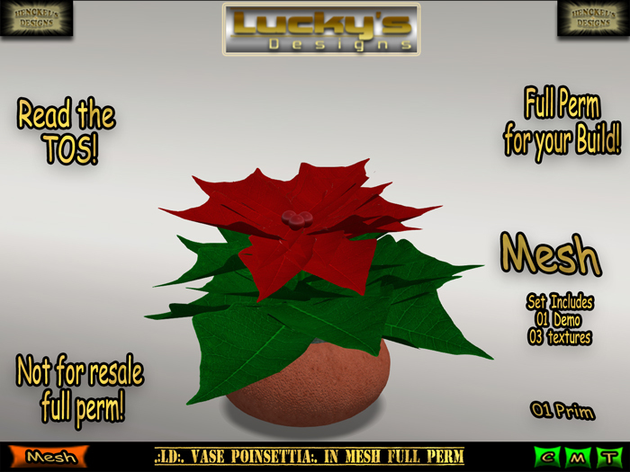 .:LD:. Vase Poinsettia:. in mesh FULL PERM:.