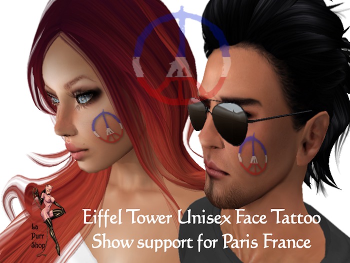 Eiffel Tower Unisex Face Tattoo-support for Paris France