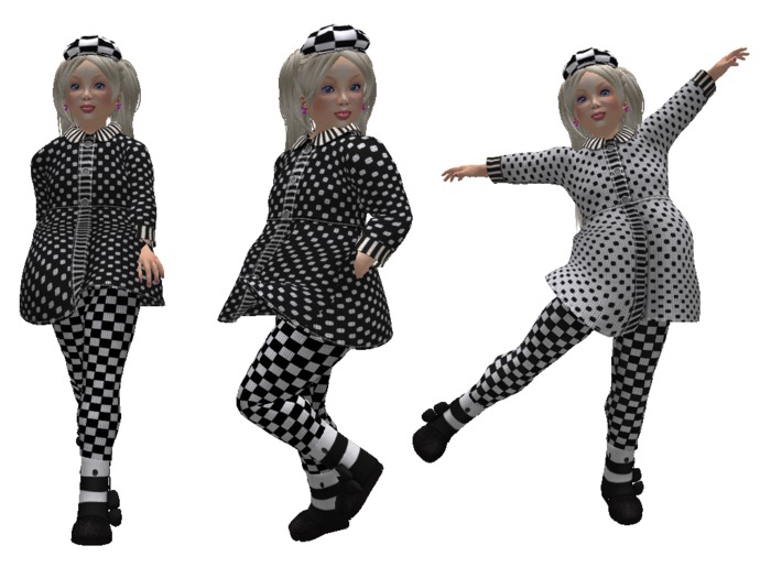 LITTLE GIRL KNITTED WINTER OUTFIT - WHITE & BLACK