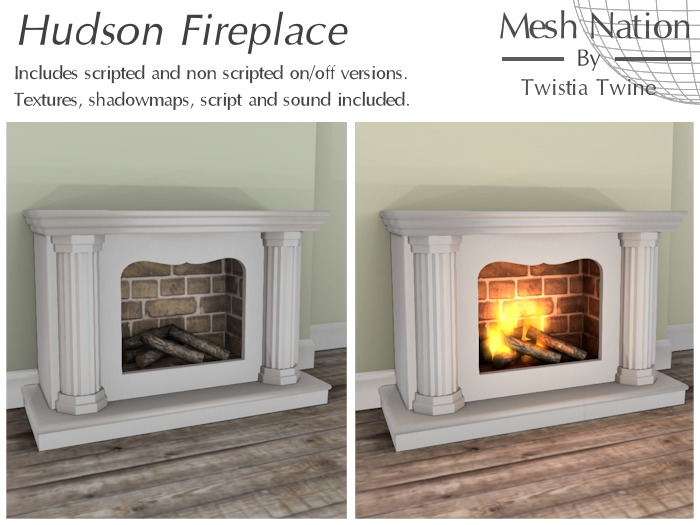 * Mesh Nation * FULL PERMISSIONS Hudson Fireplace