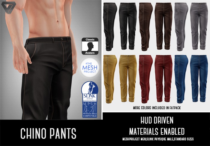 ILLI - [MeshProject,Physique,Classic] Chino Pants DEMO