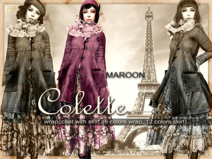 !gO! Colette coat - Maroon