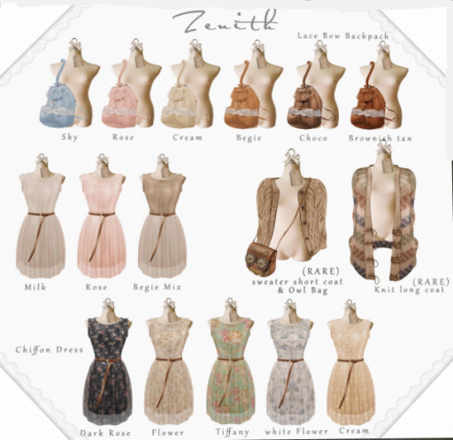 =Zenith=(brownish tan)Lace Bow Backpack