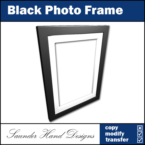 Black Photo Frame - 1 Prim Sculpted Frame (1.5 ratio)