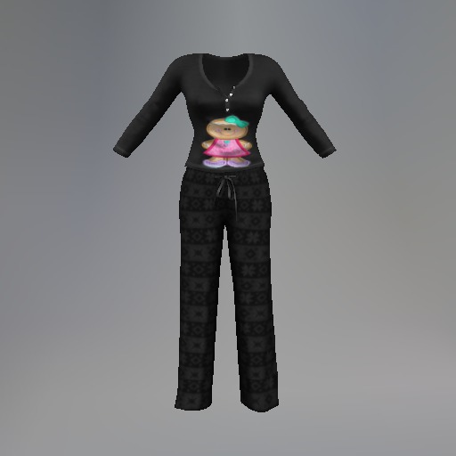 Charcoal Gothic Gingerbread Girl Mesh Pajamas box