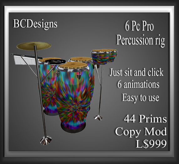 BCD Tiedie Percussion rig (Boxed)