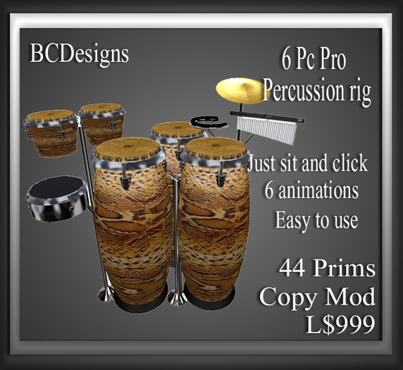 BCD Brown Wood Percussion rig (Boxed)