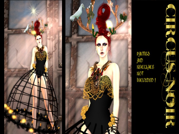 CHRISTMAS CRINOLINE BLACK/GOLD
