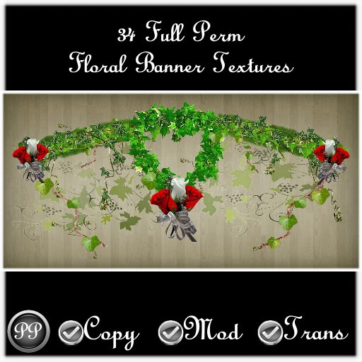 34 Full Perm Floral Banner Textures