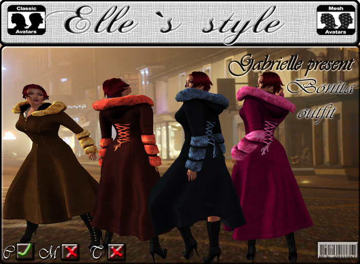 Elle`s style Bonita outfit mesh&clasic avatar