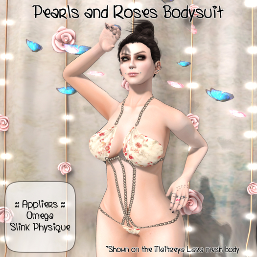 HANAU - Pearls & Red Roses Bodysuit -boxed-
