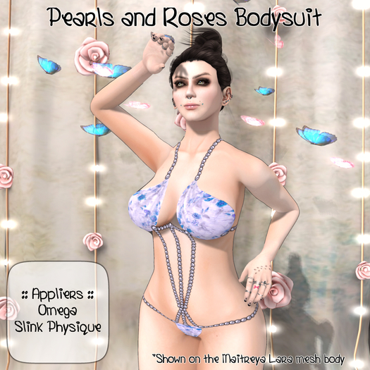 HANAU - Pearls & Blue Roses Bodysuit -boxed-