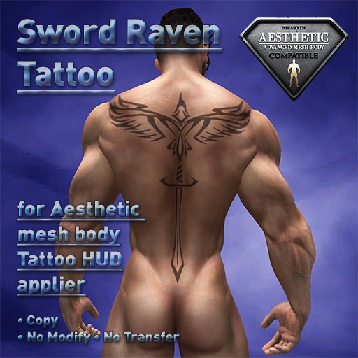 RS Sword Raven Tattoo for  Aesthetic