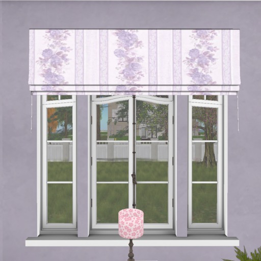 Roman Blind Shade - Purple Floral Unscripted
