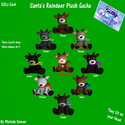 Silly Husky - Rudolph Reindeer Plush Rare