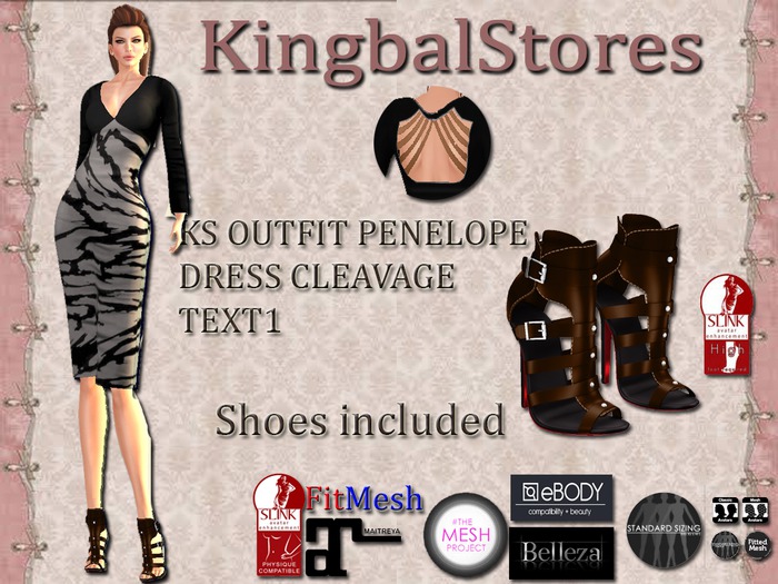 250 KS OUTFIT PENELOPE DRESS CLEAVAGE TEXT1
