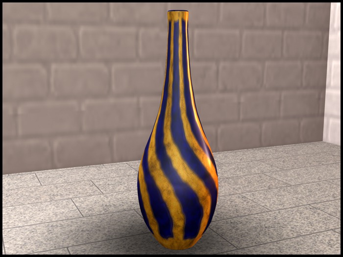 Golden Blue Vase (Sofia Shape)