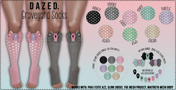 [COMMON 4]  DAZED. - Graveyard Dotted Socks Mint (rezz)