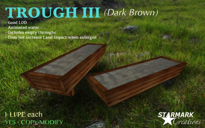2 sizes realistic trough from STARMARK CREATIONS -- promo --