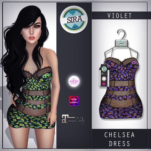 SIRA - [Mesh Body] Chelsea Dress - Violet