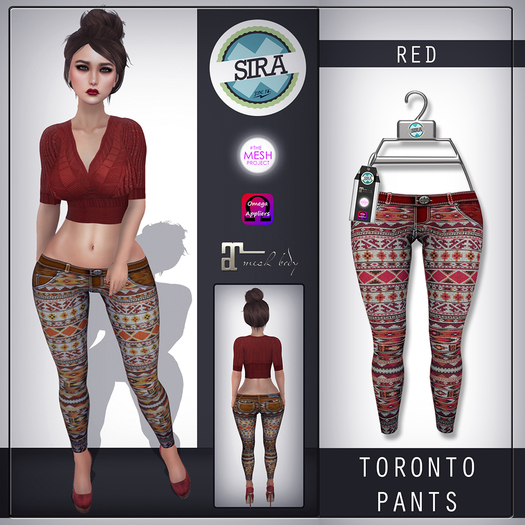 SIRA - [Mesh Body] Toronto Pants - Red