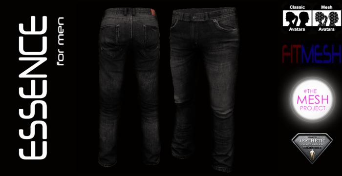 :ESSENCE: 'for men' CLASSIC JEANS black