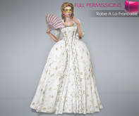 FULL PERM CLASSIC RIGGED MESH Women's Female Ladies Medieval Robe A La Francaise Sack-Back Gown - 4 TEXTURES 