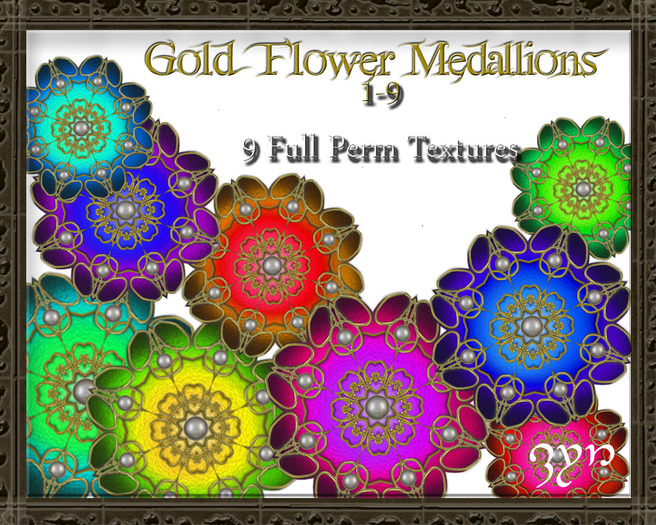 Zyn ~ Golden Flower Medallions 1 - 9