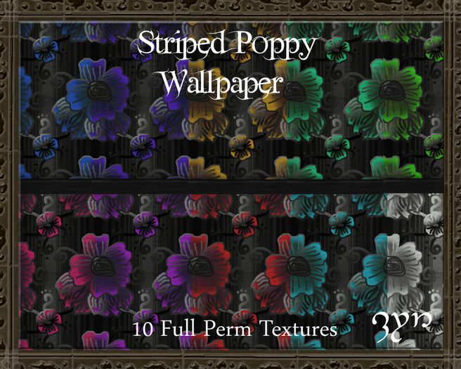 Zyn ~ Striped Poppy Wall textures