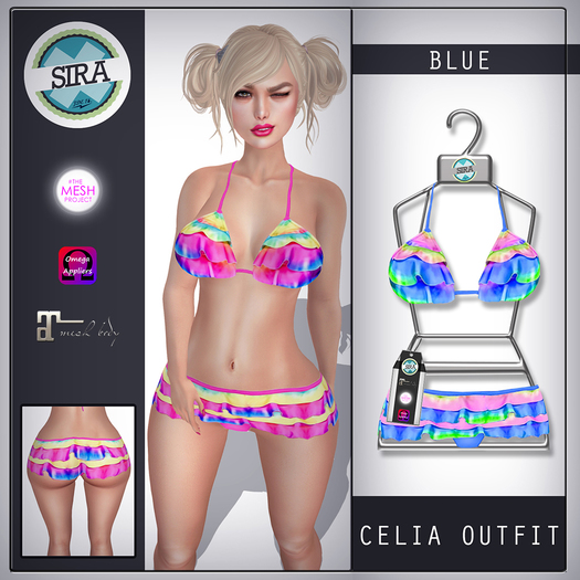 SIRA - [Mesh Body] Celia Outfit -Blue