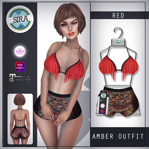 SIRA - [Mesh Body] Amber Outfit - Red