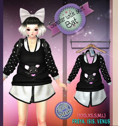 NS::  Mesh Sweater with Shirt (bat)