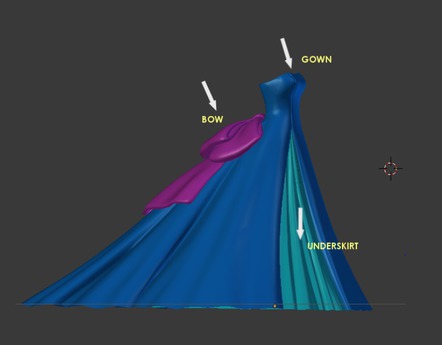 Second Life Marketplace - Nude [ Snow Queen Rigged Mesh Gown ] 5