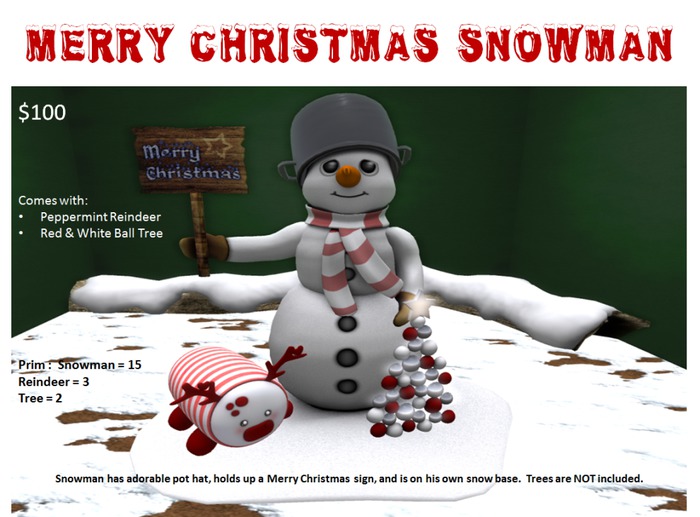 Snowman - Merry Christmas Red