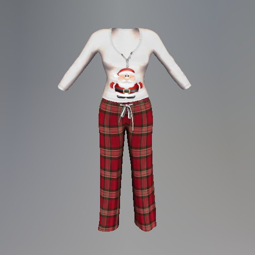 White Santa Mesh Pajamas