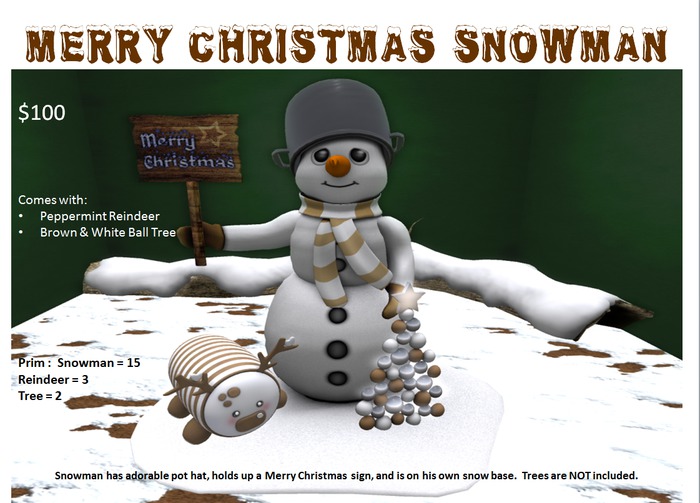Snowman - Merry Christmas Brown