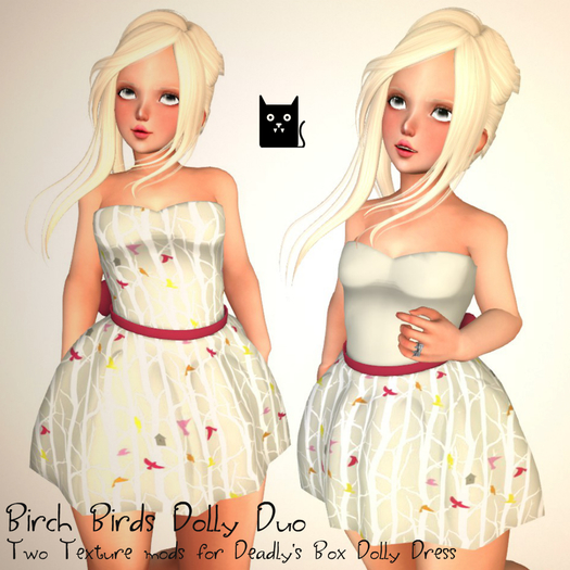 *LM* Birch Birds Dolly Duo