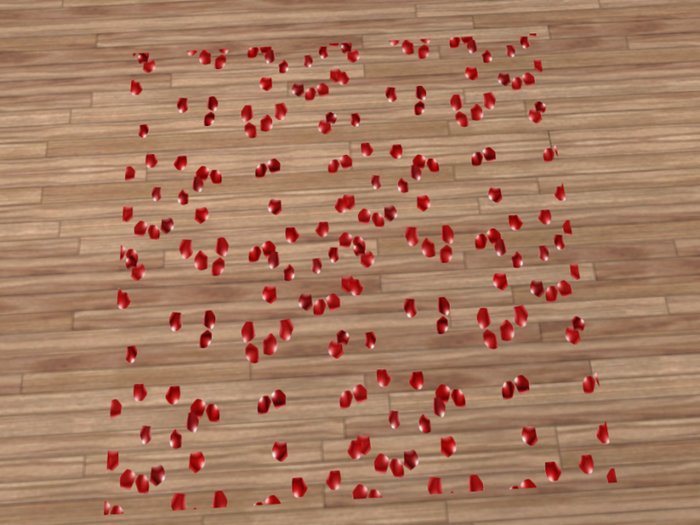 Red Rose Realistic Petals Rug 1