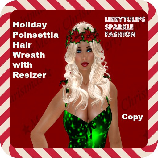 * Holiday Poinsettia Hair Wreath with Resizer