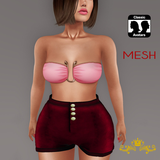 {M.S} Shorts High Waist Red - Mesh