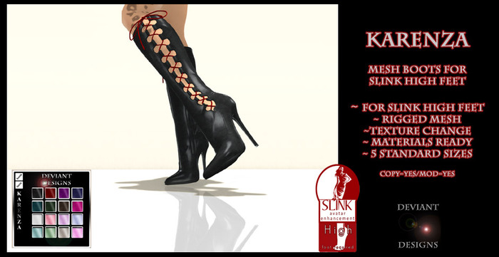 *Deviant Designs* Karenza Boots (Boxed)