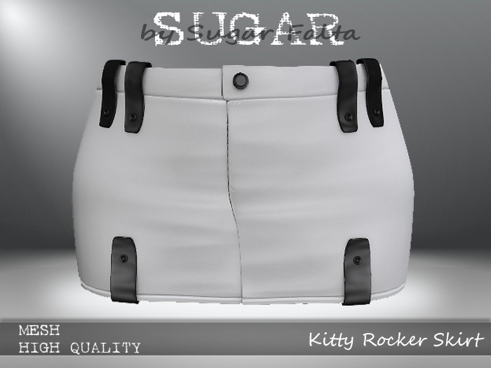 SUGAR - Kitty Rocker Skirt - WHITE RUBBER