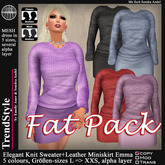 TrendStyle Elegant Knit Sweater+Leather Miniskirt Emma FatPack
