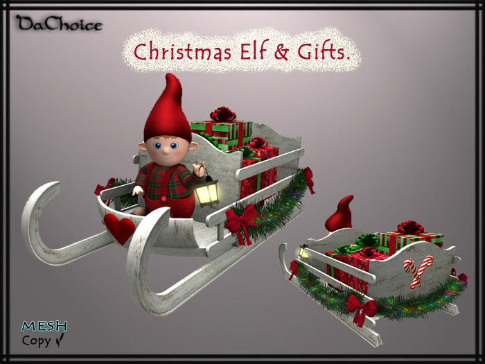 *DaChoice*-Christmas Elf & Gifts (White)