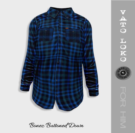 [[Vato Loko]] Bonez Buttoned shirt w/pocket - Purple