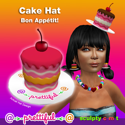@~>~ PrettiFuL ~<~@ Cake Hat [ raspberry vanilla orange ]