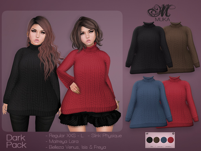 *MUKA* Petra Dark (Maitreya/Belleza/Slink)