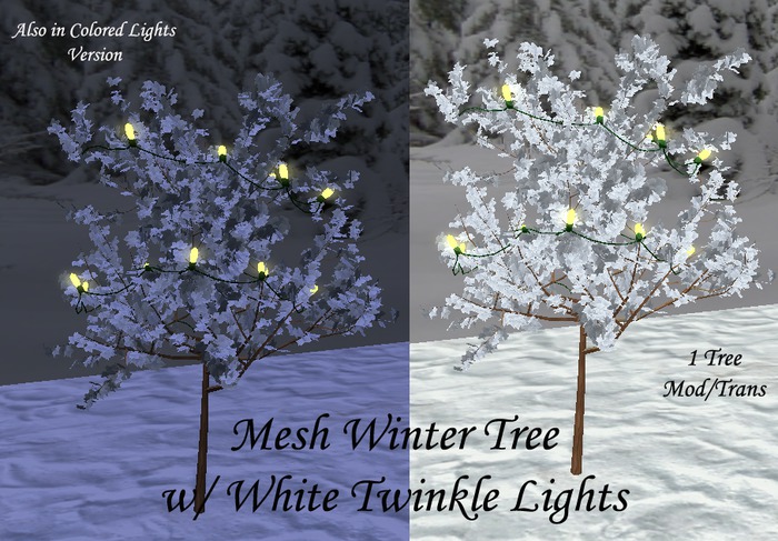 Mesh Winter Tree White Twinkle Lights