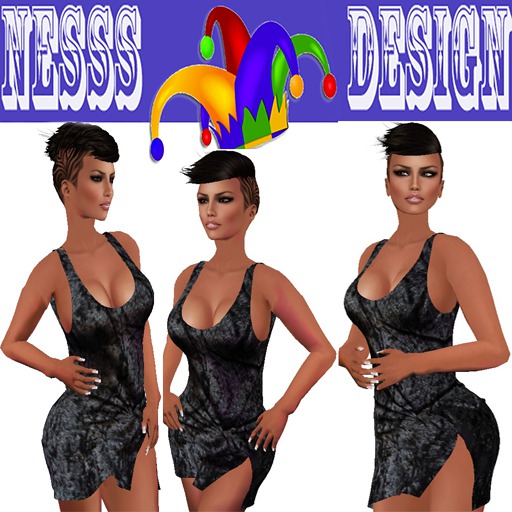 NesssDesign Twisted Tank Dress FITMESH BLACK